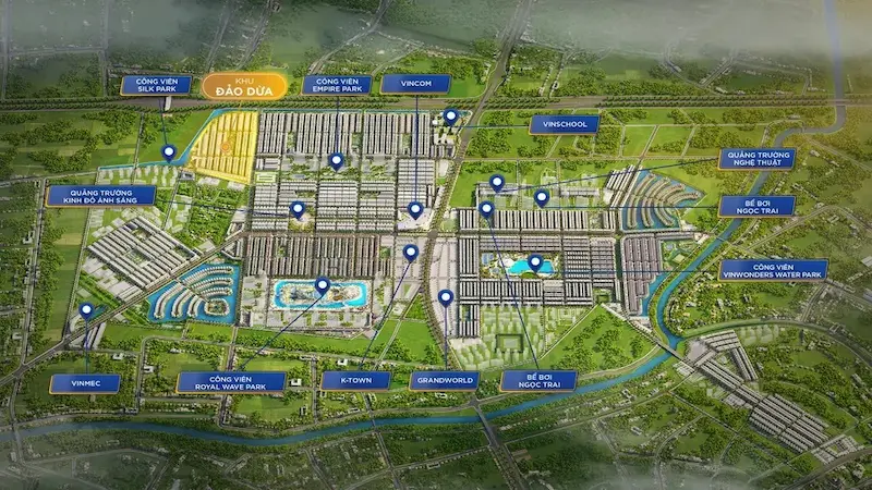 Khu Đảo Dừa trong tổng thể của Vinhomes Ocean Park 2