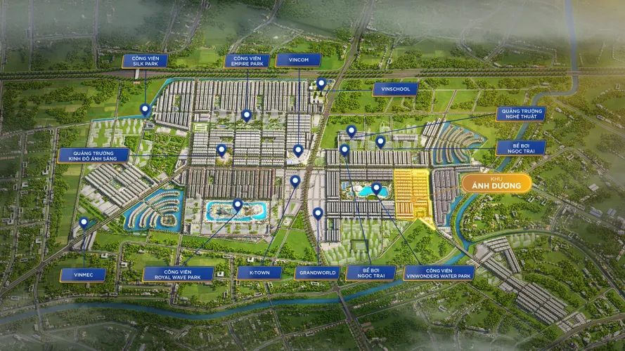 Vị trí phân khu Ánh Dương Vinhomes Ocean Park 3